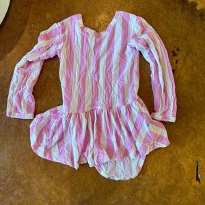 Bums & Roses Pink Stripe Long Sleeve Twirl Dress | Baby Girl 6–12M